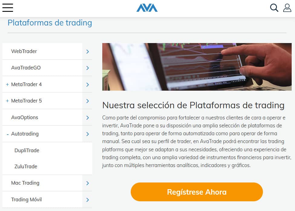 Plataformas del broker AvaTrade