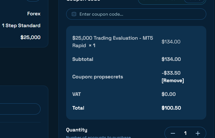 Blue Guardian Discount Code PROPSECRETS Verified 28/09/2026 1 Step Account 25% off
