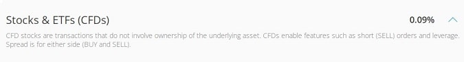 Fees for ETFs and CFDs in eToro