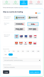 Formulario de apertura de cuenta en FP Markets - Paso 3