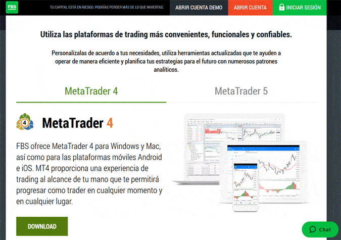 Opiniones sobre las plataformas del broker FBS