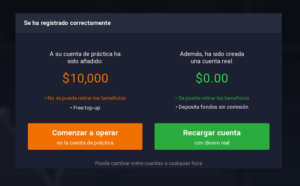 Cuenta creada con éxito en IQ Option