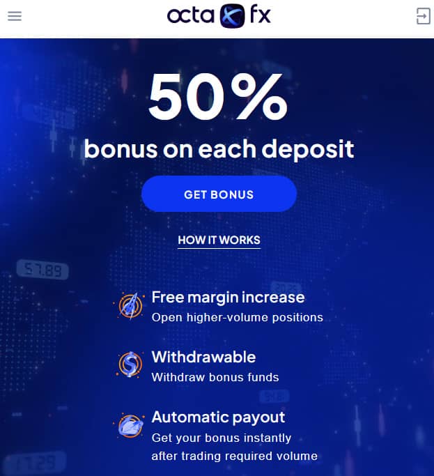 OctaFX Deposit Bonus Information