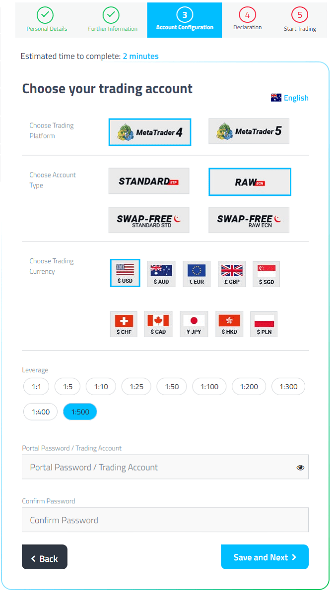 FP Markets Account Opening Form - Step 3