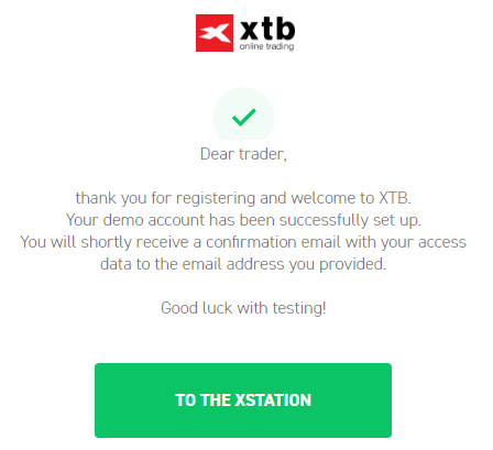 Opening an account with XTB Step 3